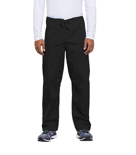 Cherokee unisex adult Originals Drawstring Cargo medical scrubs pants, Black, Large US