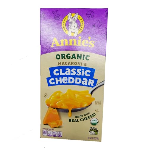 Annie's Organic Macaroni and Classic Cheddar, Mac and Cheese, Dinner Side or Snacks, 6 oz
