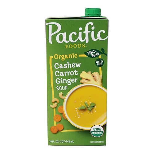Pacific Foods Organic Cashew Carrot Ginger Soup, 32 oz Carton
