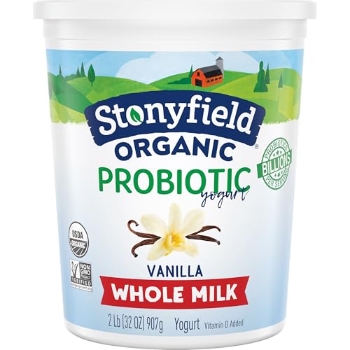 Stonyfield Organic Whole Milk Probiotic Yogurt, Vanilla, 32 oz. – Immunity & Digestive Health