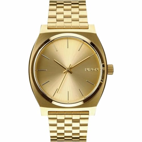 NIXON Time Teller A045 - All Gold / Gold - 100m Water Resistant Men's Analog Fashion Watch (37mm Watch Face, 19.5mm-18mm Stainless Steel Band)