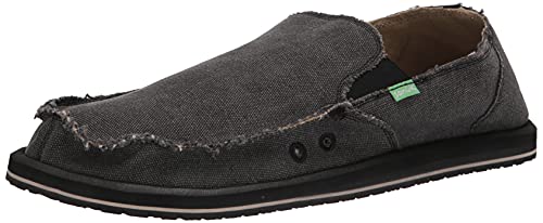 Sanuk Mens Vagabond Sidewalk Surfer | High Rebound Comfort Footbed | Slip On Shoes for Men | Men's Slip-on Loafers |, Charcoal, 9