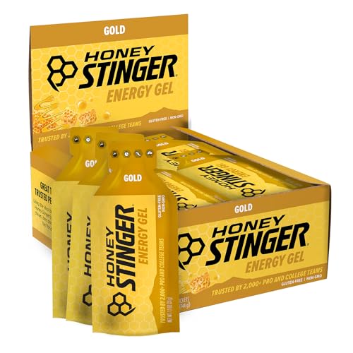 Honey Stinger Gold Energy Gel, Gluten Free & Caffeine Free, for Exercise, Running and Performance, Sports Nutrition for Home & Gym, Pre and Mid Workout, 24 Pack, 26.4 Ounce