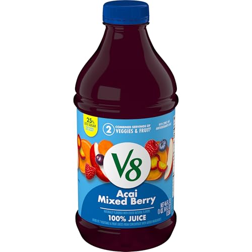 V8 Acai Mixed Berry 100% Fruit and Vegetable Juice, 46 fl oz Bottle