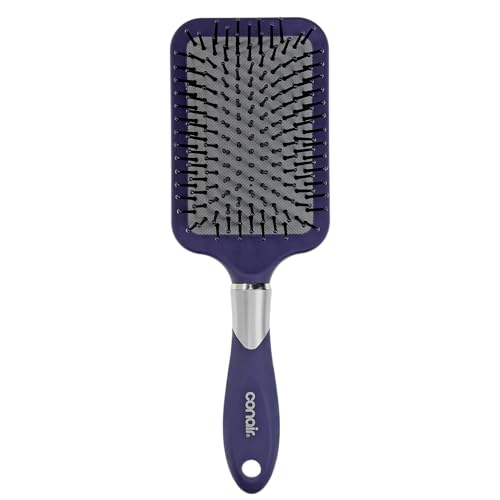 Conair Velvet Touch Paddle Cushion hair brush - Detangling hairbrush - curly or straight styles - men or women - detangler - features soft touch handle - Sage Green
