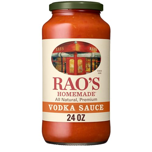 Rao's Homemade Vodka Sauce | 24 oz | Creamy Tomato Sauce | Pasta Sauce | Carb Conscious, Keto Friendly | All Natural, Premium Quality | With Parmigiano Reggiano and Pecorino Romano Cheeses & Vodka