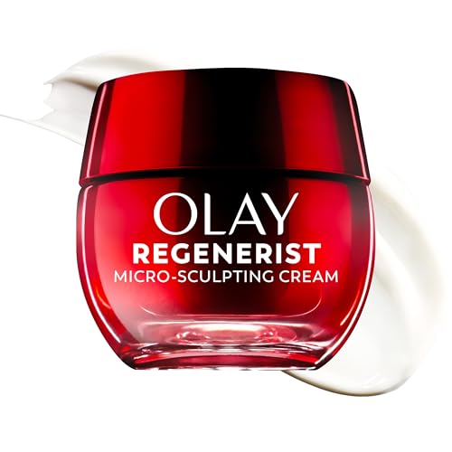 Olay Face Moisturizer, Regenerist Micro-Sculpting Facial Cream for Women - Instant Hydration, Anti-Aging, Anti-Wrinkle, Firming Skin Care - Hyaluronic Acid, Niacinamide, Amino Peptides, 1.7 Oz
