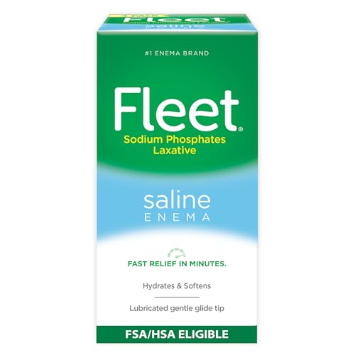Fleet Laxative Saline Enema for Adult Constipation, 4.5 fl oz, 4 Bottles