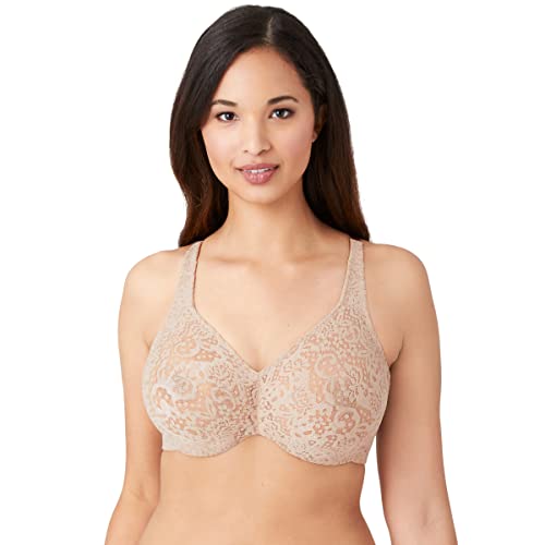 Wacoal Women's Plus-size Halo Lace Full Coverage Underwire Bra, Toast, 38D