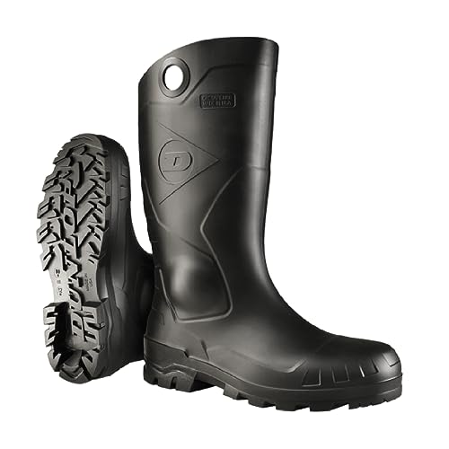 DUNLOP Protective Footwear, Chesapeake plain toe Black Amazon, 100% Waterproof PVC, Lightweight and Durable, 8677577.12, Size 12 US