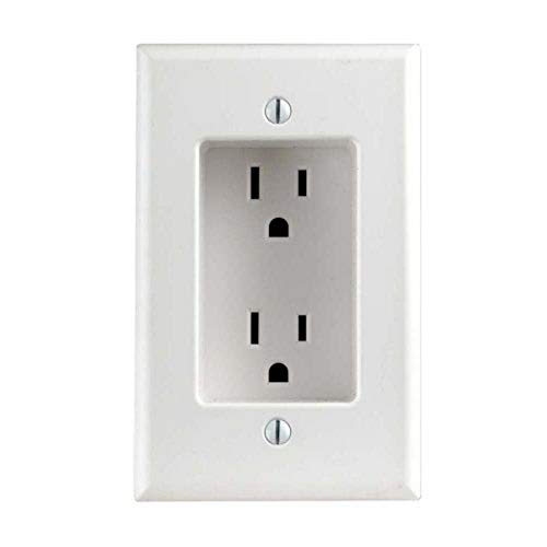 Leviton 689-W 15A 1-Gang Recessed Duplex Receptacle Simple Yet Solid A recessed outlet for