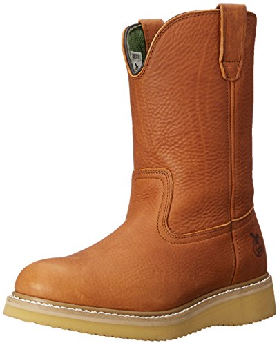 Georgia Boot Wedge Work Wellington, Barracuda Gold, Size 9.5(M)