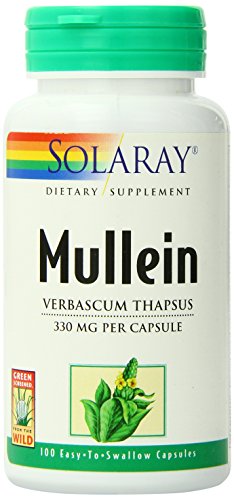 SOLARAY Mullein Leaf 330 mg - Soothing Herbal Support - Mullein Capsules Traditionally Used to Support Health and Wellness - Vegan, Non-GMO, Lab Verified, 60-Day Guarantee, 100 Servings, 100 VegCaps
