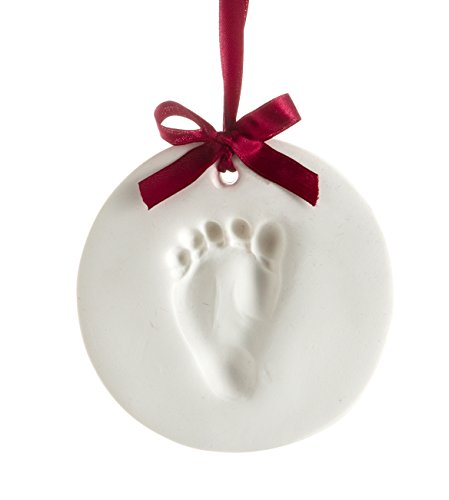 Pearhead Babyprints Ornament, Baby's First Christmas Holiday Keepsake, Newborn Handprint or Footprint Clay Kit, Easy No-Bake DIY Impression, Gender-Neutral Baby Gift