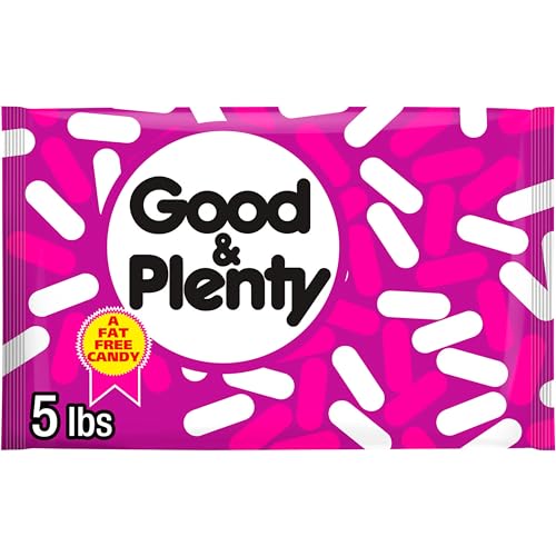 GOOD & PLENTY Licorice Fat Free, Candy Bulk Bag, 5 lbs