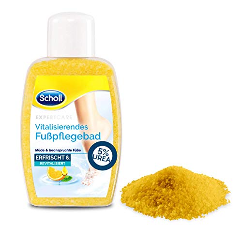 (-31%) Scholl Fußbad Vitalisierend - Fußpflege Bad mit natürlichen Salzkristallen und Urea - Badezusatz für Fußbäder - mit Deo-Aktivwirkstoff - für alle Hauttypen - 275 g, Verpackungen können variieren