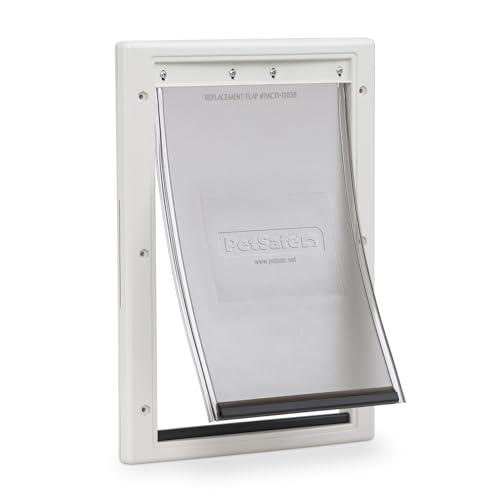 PetSafe Plastic Pet Door - Easy Install for Wood, PVC Metal & Paneled Doors - Rust-Free Plastic Frame - Flap Dimensions 8 1/4" W x 12 1/4" H - for Medium Dogs Weighing Up to 40 lb
