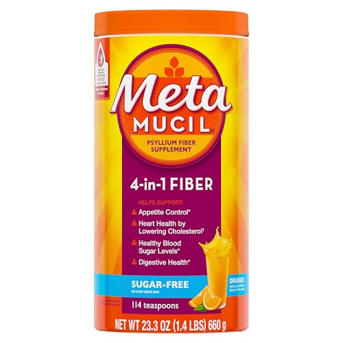 Metamucil 4-in-1 Psyllium Husk Sugar-Free Orange 114 Teaspoons