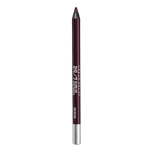 URBAN DECAY 24/7 Glide-On Waterproof Eyeliner Pencil (Rockstar - Purple Matte) - Smudge-Proof, Transfer-Proof, Smooth No-Tug Formula, Hydrating Vitamin E & Jojoba Oil - 0.04 Oz