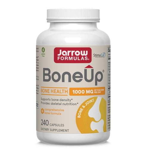 Jarrow Formulas BoneUp for Bone Density - Vitamin D3 and K2, Calcium Support, 240 Capsules, Promotes Skeletal Nutrition, Up to 40 Days Supply
