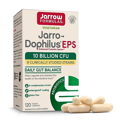 Jarrow Formulas Probiotics 10 Billion CFU - Probiotic Supplement Capsules for Gut Health for Women and Men, 120 Veggie Capsules, Up to 60 Days