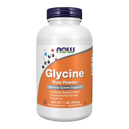 NOW Foods Supplements, Glycine Pure Powder, Promotes Restful Sleep*, Neurotransmitter Support*, 1-Pound
