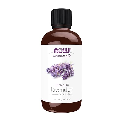 NOW Foods Essential Oils, Lavender Oil, Soothing Aromatherapy Scent, Steam Distilled, 100% Pure, Vegan, Child Resistant Cap, 4-Ounce