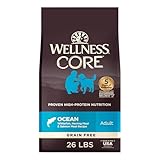 Wellness CORE Adult Dry Dog Food, Grain Free Kibble, Natural, High Protein, Chicken Free, Whitefish, Herring and Salmon Recipe, 26 lb Bag