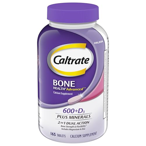 Caltrate 600 Plus D3 Plus Minerals Calcium and Vitamin D Supplement Tablets, Bone Health and Mineral Supplement for Adults - 165 Count