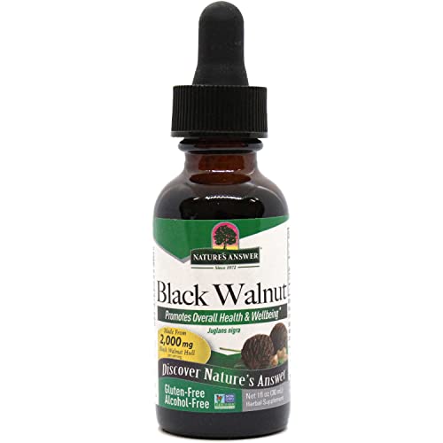 Nature's Answer Black Walnut Green Hull Extract 1oz - Alcohol-Free, Gluten-Free, Kosher - Black Walnut, Wormwood Black Walnut Clove Parasite Cleanse - Detox & Liver Support, Digestive Cleanser