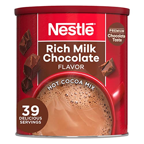 NESTLE Classic Rich Milk Chocolate Hot Cocoa Mix, 27.7 oz. Canister Hot Chocolate Made with Real Cocoa