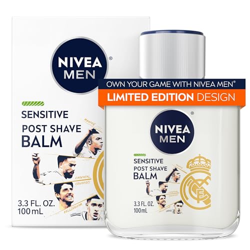NIVEA MEN Sensitive Soothing Post Shave Balm with Vitamin E, Pro-Vitamin B5 and Chamomile Extract, Alcohol Free After Shave Balm for Men, 3.3 Fl Oz Bottle