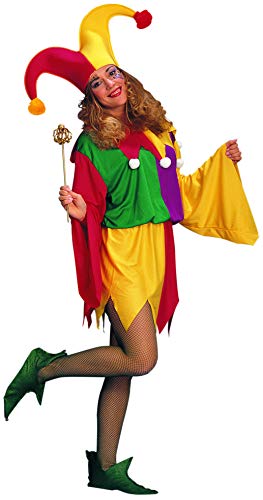 Rubies Women's King's Jester Adult Size Costume, Multi, One Size US for Themed Parties and Halloween