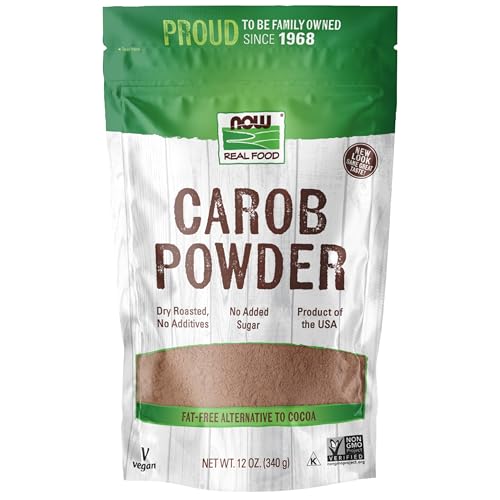 NOW Foods, Carob Powder, Dry Roasted, Additive-Free, Nutritious Substitute for Chocolate, 12-Ounce (Packaging May Vary)