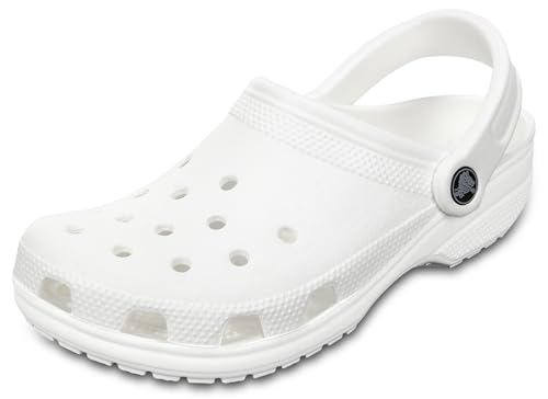 Crocs Unisex-Adult Classic Clogs, White, 6 Men/8 Women