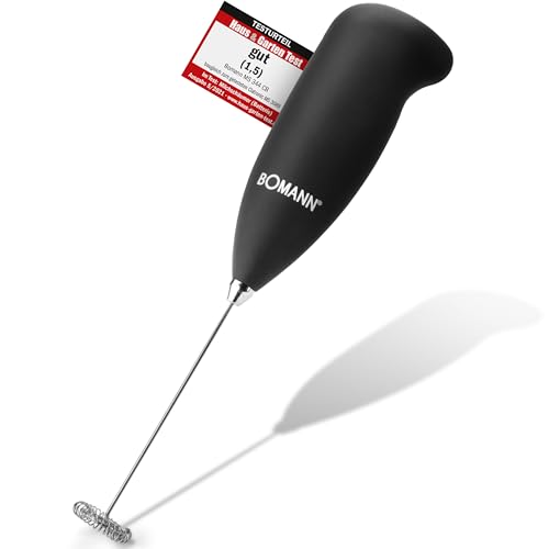 (-50%) Bomann® elektrischer Milchaufschäumer | Mixer für Milchschaum in Sekundenschnelle | Milchaufschäumer mit Soft - Touch - Gehäuse | Milchaufschäumer Stab mit Edelstahl - Schaumschläger | MS 344 CB