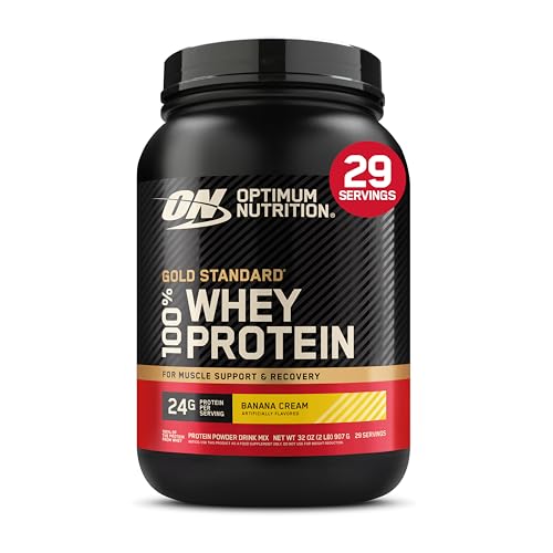 Optimum Nutrition Gold Standard 100% Whey Protein Powder, Banana Cream, 2 Pound (Packaging May Vary)