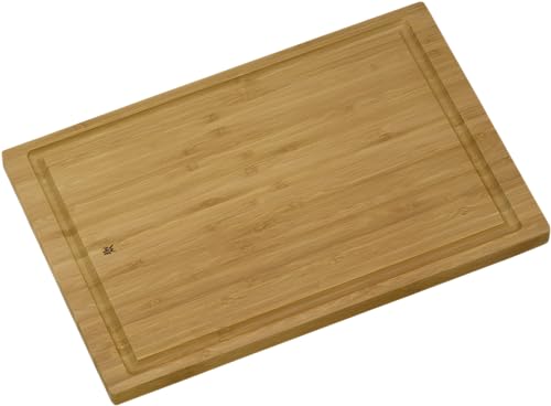 (-37%) WMF Schneidebrett Bambus natur, 38 x 25 x 1,9 cm, Hackbrett, Bambus Brett, Holzbrett rechteckig, Schneidebrett Holz, Tranchierbrett mit Saftrille, Küchenbrett klingenschonend