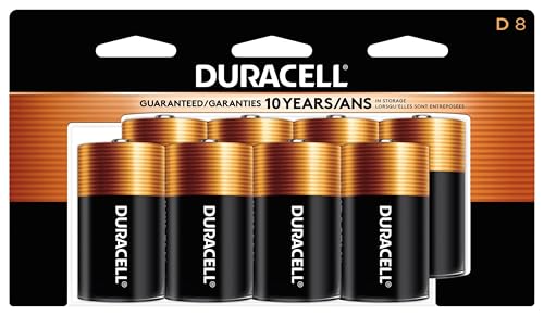 Duracell Coppertop D Batteries, 8 Count Pack, D Battery with Long-lasting Power, All-Purpose Alkaline D Battery for Household and Office Devices