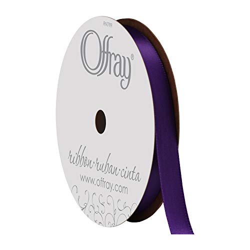 Berwick 492970 3/8" Wide Single Face Satin Ribbon, Regal Purple, 6 Yds