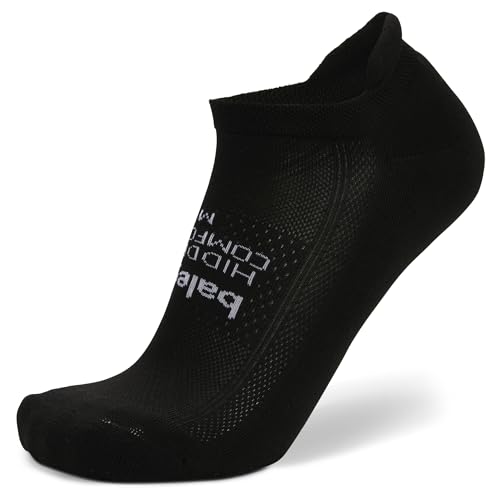 Balega Hidden Comfort Performance No Show Athletic Running Socks for Men and Women (1 Pair), Black, Large