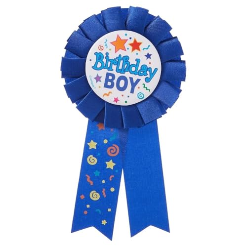 Birthday Boy Blue Fabric Award Badge - 7" (1 Pc) - Perfect Celebration Accessory for Unforgettable Party