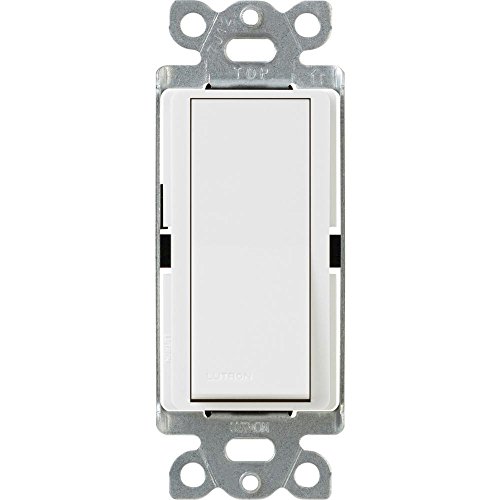 Lutron Claro 15 Amp Single-Pole Rocker Switch with Locator Light, CA-1PSNL-WH, White