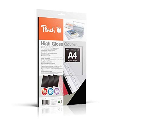 (-30%) Peach Rückwände Deckblätter A4, 250 g/m² - 25 Stück - hochglänzend - schwarz - PB100-17