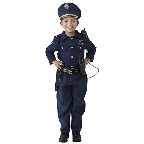 Dress Up America Police Costume for Kids – Realistic Cop Uniform with Shirt, Pants, Hat & Accessories - Halloween Costume