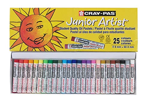 SAKURA Cray-Pas Junior Artist Oil Pastel Set - Soft Pastels for Kids & Artists - 25 Colors