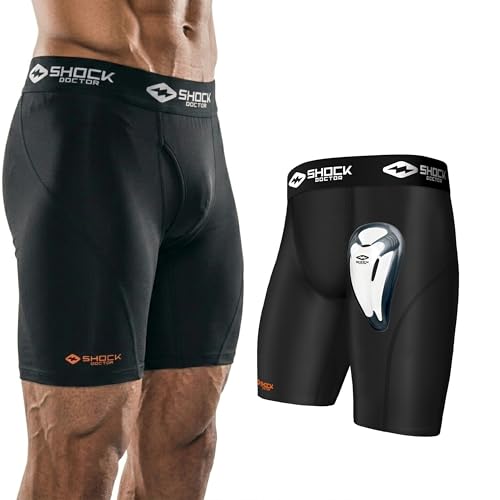 Shock Doctor Compression Shorts With Protective Bio Flex Cup Moisture