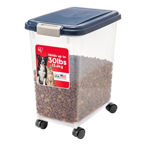 IRIS USA 25-Pound Airtight Pet Food Storage Container Easy to Move A large cat food canister with