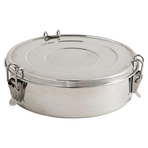 IMUSA 1.5Qt Stainless Steel Flan Mold with Lid, Round Baking Pan for Flan, Cheesecake, Pudding, and Desserts, Silver