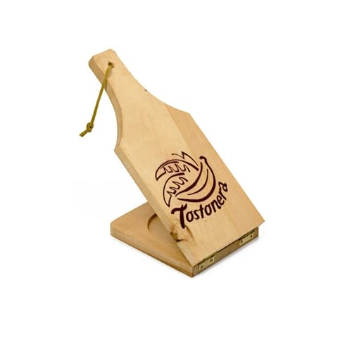 IMUSA USA J-100-5-5045 Traditional Jumbo Wood "Tostonera" Plantain Masher,Tan